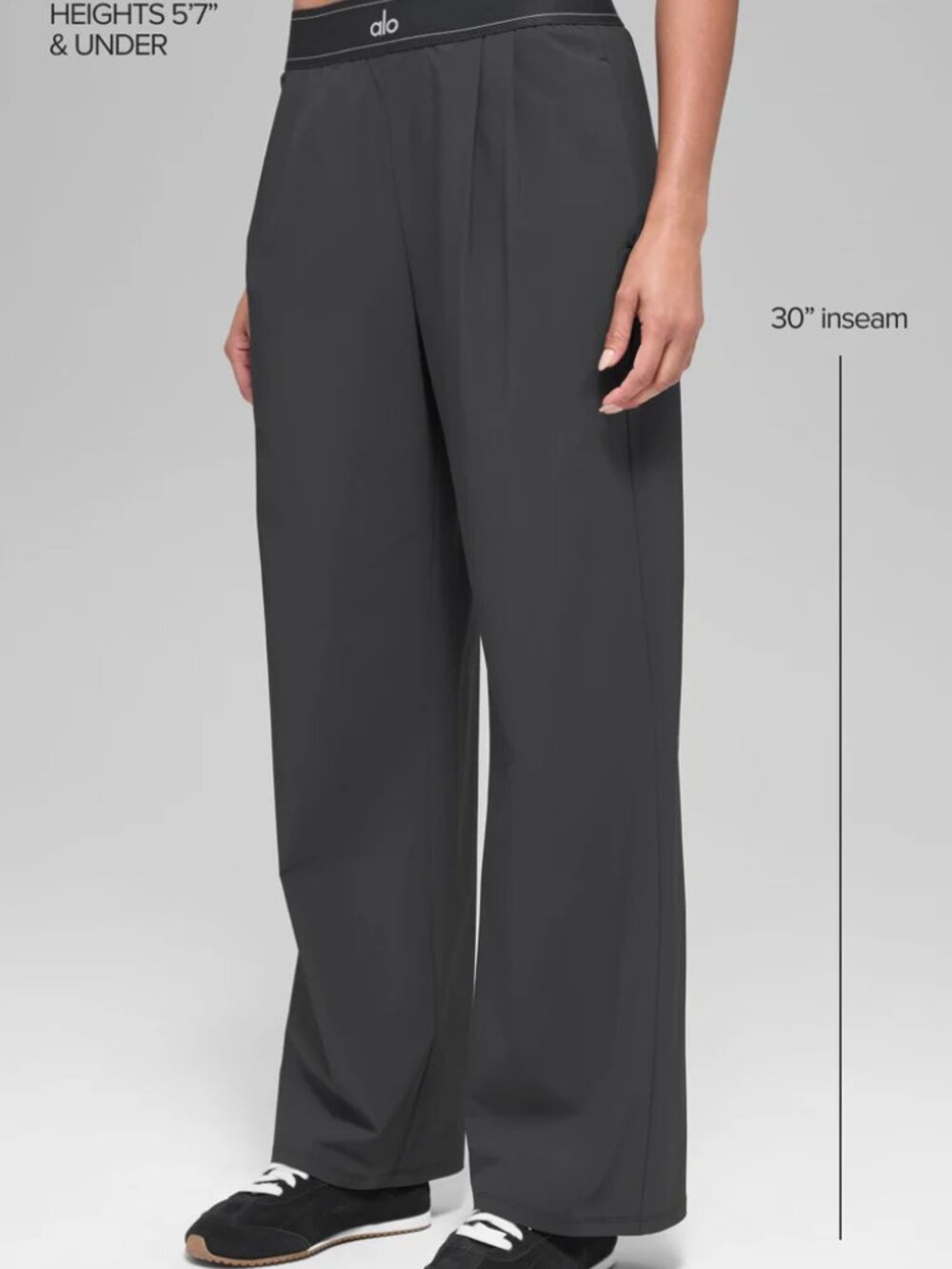 🎯 Women's ALO Yoga Dark Grey Suit Trousers 30-inch Inner Seam Length - Picture 5 of 6